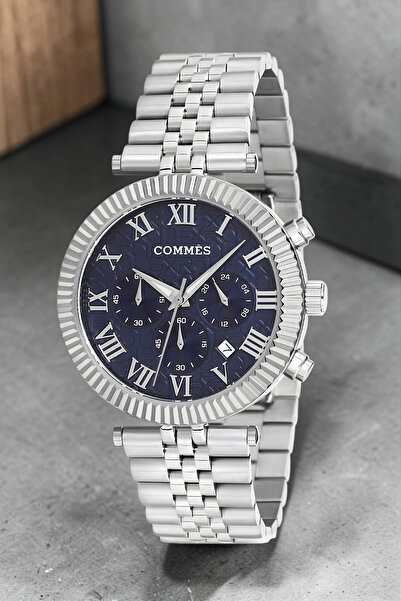 COMMES Men's Wristwatch Functions Silver-Blue with Active Bracelet Gift Zmcms004