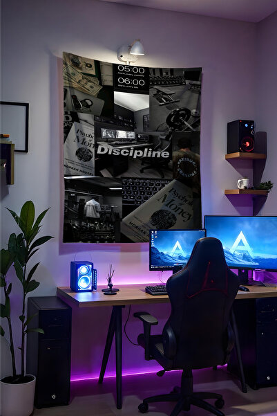 Halura Motivasyon Verici Duvar Örtüsü– Kaliteli Kumaş, Gamer Oda Dekoru Tapes...