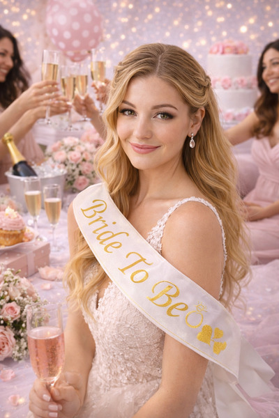Happyewent Bride to Be Bachelorette Sash – Gold Lettered Bride-To-Be Sash