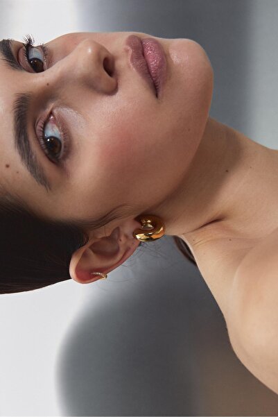 Stradivarius Su geçirmez 2'li hacimli halka küpe seti