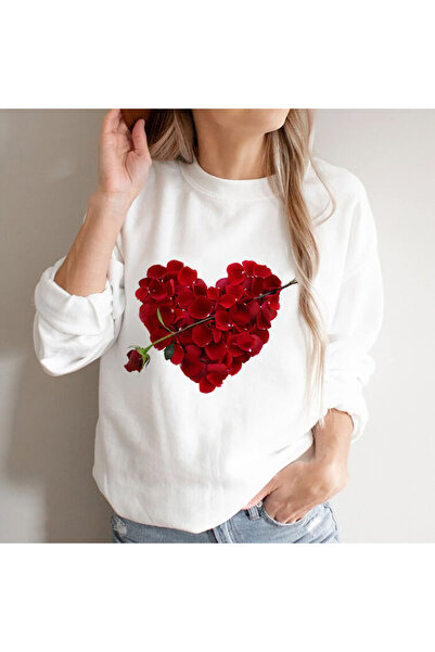 Kartier Women's White Blouse Love Roses