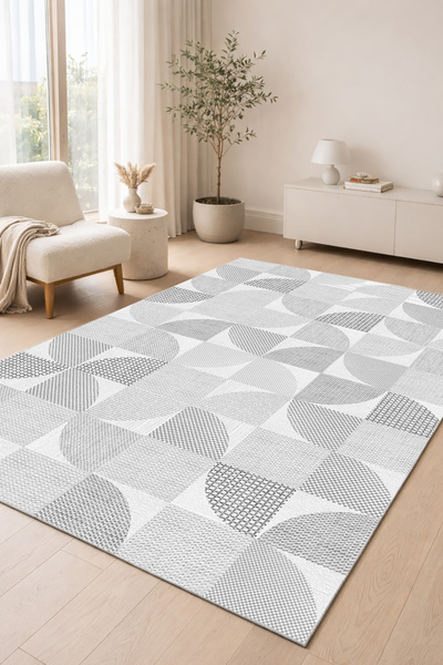 Decomia Home Dijital Kaymaz Yıkanabilir Renkli Salon Halısı Mutfak Halısı Kor...