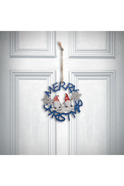 FAMİLY Decor de Craciun - Pitici din lemn, albastru - 10 cm