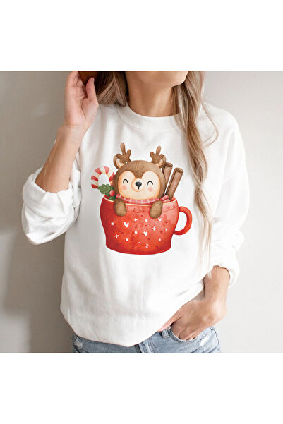 Kartier Bluza Dama Alba Christmas Deer Mug