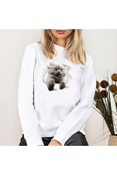 Kartier British Cat Women's White Blouse