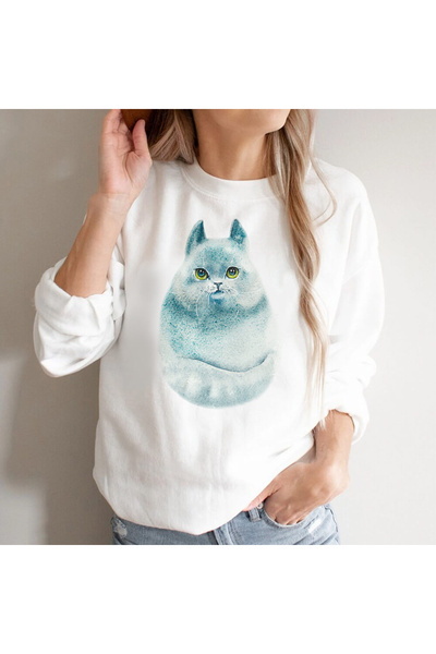 Kartier Calm Cat Women's White Blouse