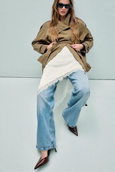 Stradivarius Asimetrik saten etek