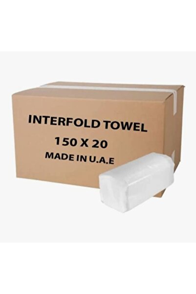 Generic مناديل ورقية مطوية - 150 ورقة في العبوة، عبوة من 20 منديلًا