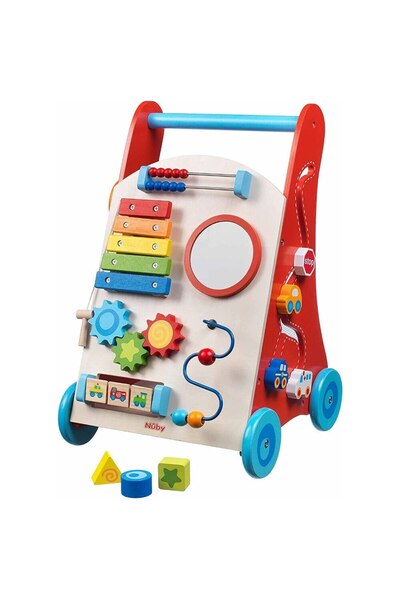 Nuby Primii pași multifuncționali din lemn – Activități educaționale și sprij...