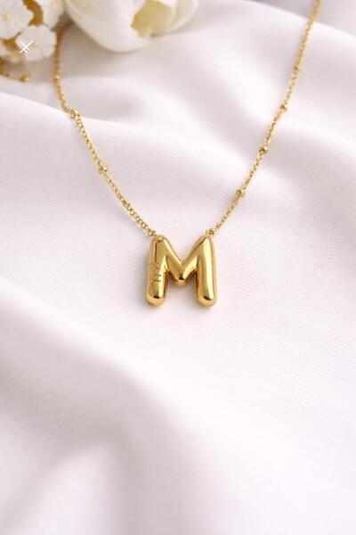 Archhazel Jewelery M HARFLİ BALON MODEL ÇELİK KOLYE