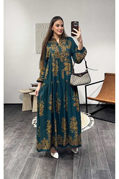 Miasista Altın İşlemeli Gömlek Elbise
