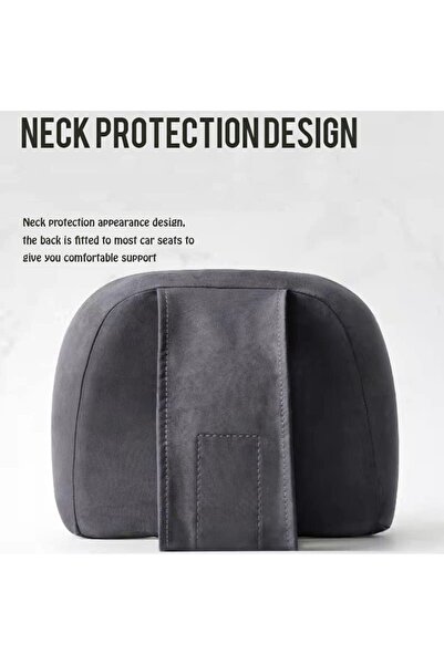 ZenAI Perna tetiera auto Zenai®, gat sau cap, spuma cu memorie, slim, tip alcantara, 30x20x8 cm, negru