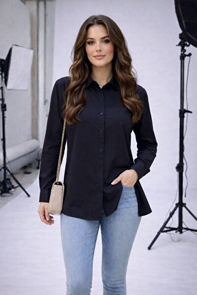 HeviStor Kadın Gömlek Duğmeli rahat kalıp Boy 65