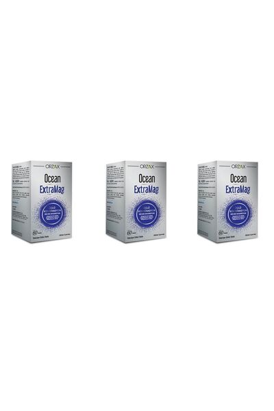 Orzax حزمة من 3 أقراص من أوشن اكستراماغ 200 ملغ من المغنيسيوم 60
