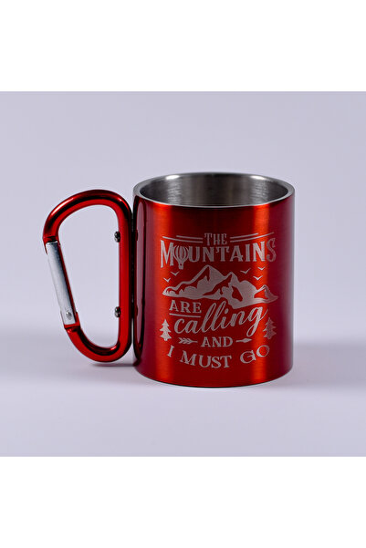 Antok Art AntokArt Mug with Metal Carabiner 200 ml - The Mountains Red