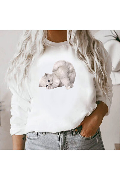 Kartier Дамска блуза Lazy Cat White