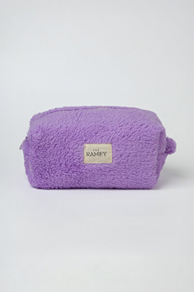 the ramify Plush Fur-Trimmed Large Size Inside K Quilted I Makeup Set C Bag I...