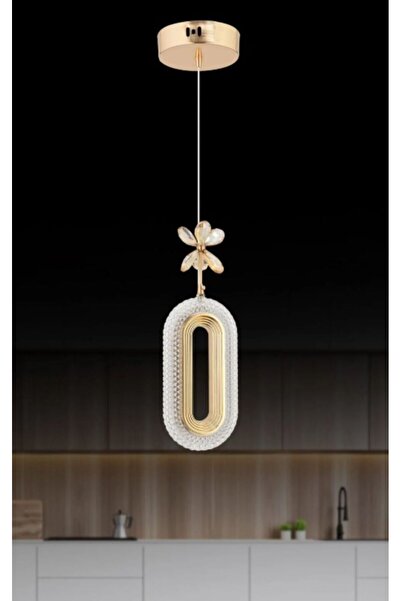 EY-EL TASARIM TEKLİ DEFNE 3 RENK MODLU KRİSTAL TAŞLI LEDLİ SARKIT AVİZE