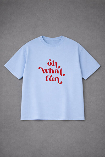 VODEXA Tricou oversize unisex WHAT FUN Imprimat 100% bumbac Croială confortabilă