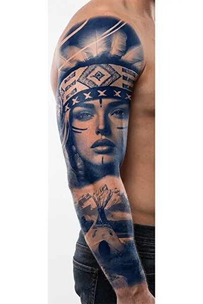 Tattoo 1 Ay Kalıcı 24 Saat Sonra Kararan Kızıldereli desenli geçici dövme tam...