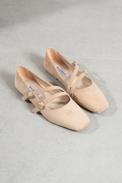 wolk shoes sanny kadın babet 2 bantlı lastikli