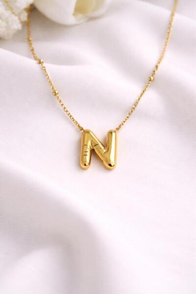 Archhazel Jewelery N Letter Balloon Model Steel Necklace