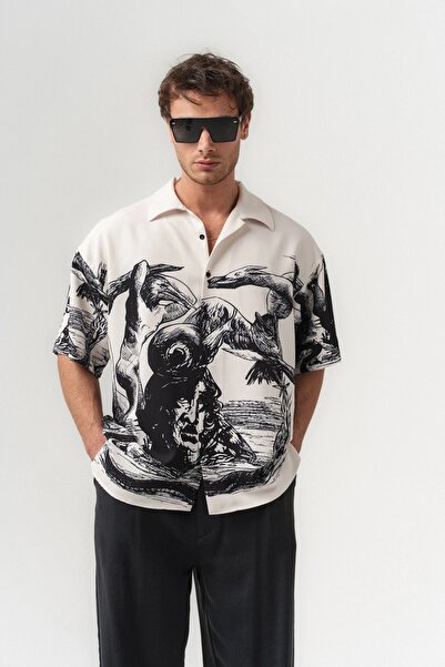 go gang own Κοντομάνικο πουκάμισο Dark Saga Apaş με γιακά oversized