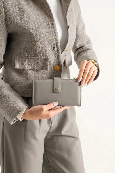Jacquline Clcz049C Women's Wallet Gray