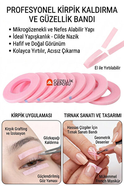 Güzellik Deposu Profesyonel İpek Kirpik Bandı 4mm 5 Adet Kirpik Gözaltı Bandı