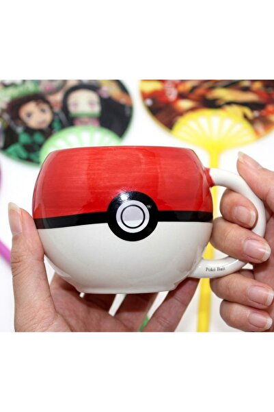 Kuzey Tacı Pokemon Master Serisi: Poke Topu Tasarımlı El Yapımı Porselen Kupa...