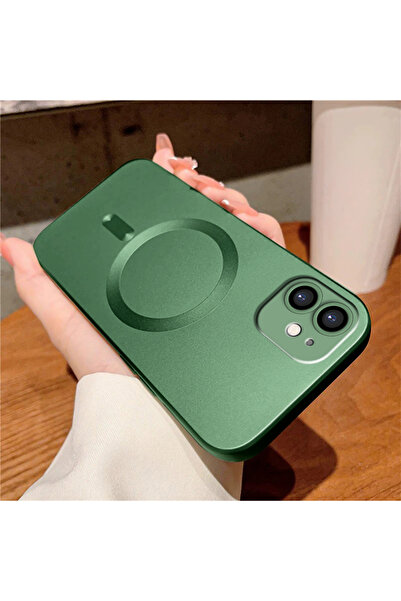 ucuc iPhone 11 Uyumlu Metalik Dokulu Kamera Koruma Anti-Darbe Manyetik Siliko...