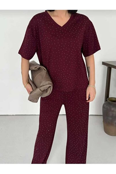 LAVRE Modal Fabric V-Neck Soft-Textured Comfortable Fit Tracksuit Set