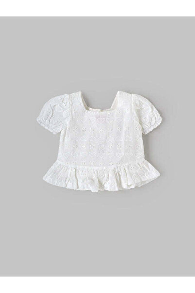 popees babycare Popees Soft & Elegant White Puff Sleeve Top (3–36 Months) for Baby Girls