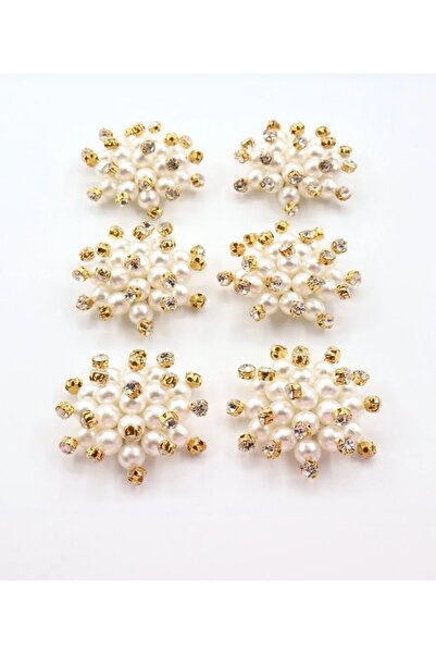 Gülfa Giftbox İğnesiz İnci ve Taş Detaylı Broş Sunumluk İncili Broş 6 Adet