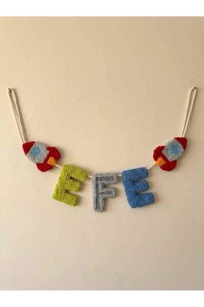 Goong İsimli Üç Harf Flama Banner - Kapı Süsü/Duvar Süsü