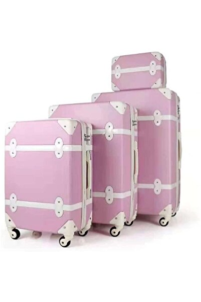 Generic طقم حقائب سفر فاخرة صلبة مكون من 4 قطع مع حقيبة مستحضرات تجميل - عجلا...