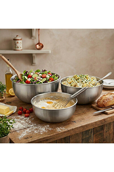 Maglor Luxury Stainless Steel 3-Size Whisk Bowl, Cucumber Bowl, Multi-Purpose...