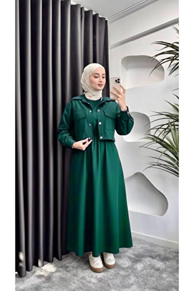 ONE WAY FASHION فستان قطن مع جاكيت قصير