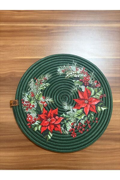 Tasarım Poinsettia Çiçeği Baskılı Supla