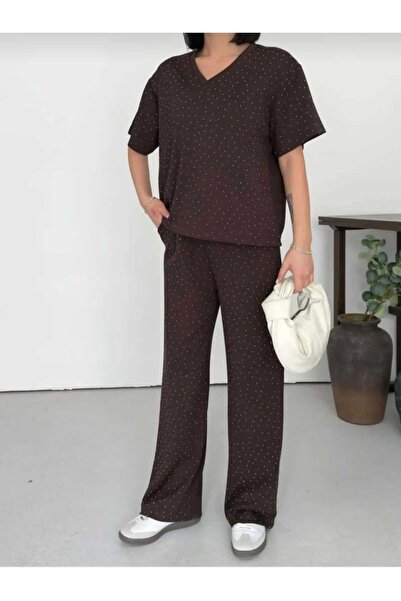 LAVRE Modal Fabric V-Neck Soft-Textured Comfortable Fit Tracksuit Set