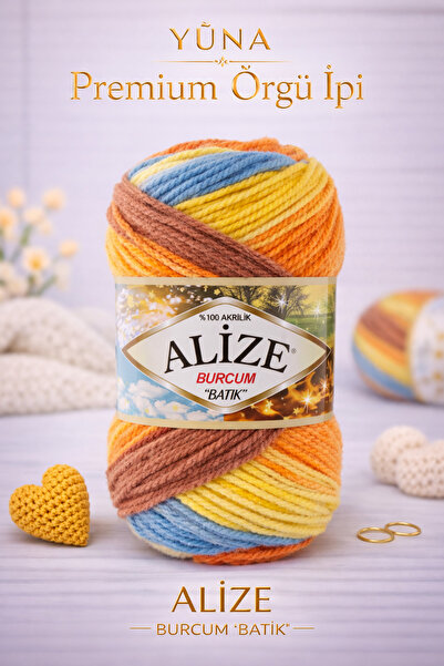 Alize Burcum Batik Örgü İpi Bebekler İçin Atkı Bere Battaniye Örgü İpi 7647