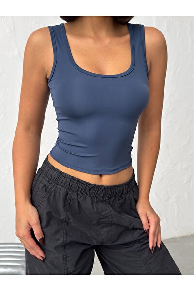 Nordmende Women's Square Neck Thick Strap Bodysuit Cropped