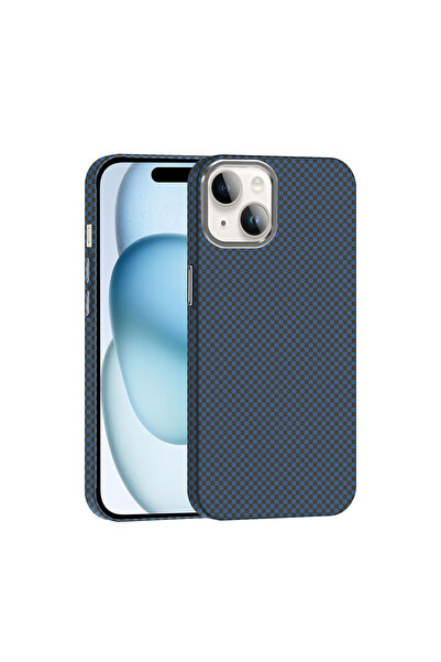 zore iPhone 13 Uyumlu Kılıf M-safe Şarj Özellikli Karbon Fiber Görünümlü Gros...