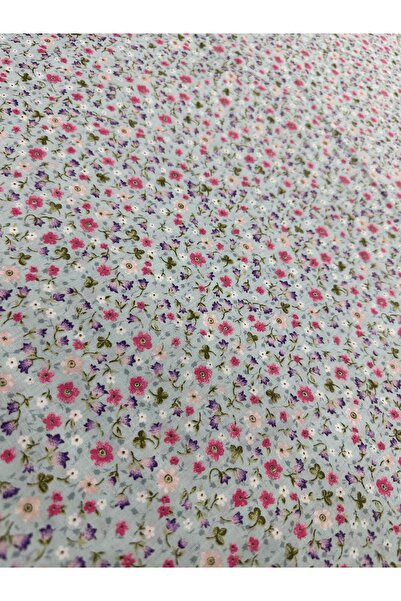 oskatekstil Poplin Kumaş %100 Pamuk Çiçek, Çıtır Desenli 170 cm En Metre İşi ...