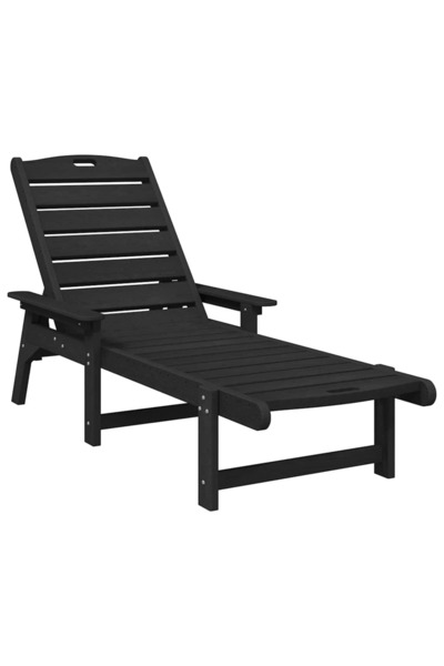vidaxl Șezlong Negru 195,5 x 53 x 98,5 cm HDPE