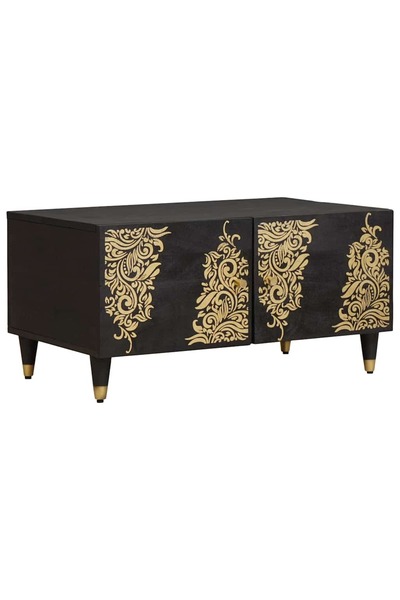 vidaxl Masă de cafea Negru 80 x 50 x 40 cm Lemn de mango solid