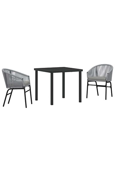 vidaxl Set de masă pentru grădină 3 pcs Antracit