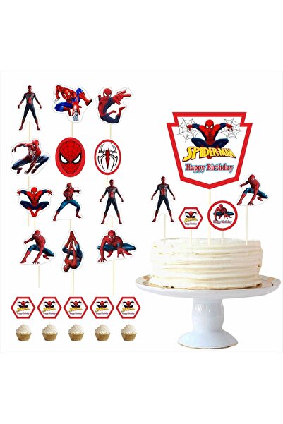 Generic Brand Spider Birthday Cake Decoration Toothpick Set