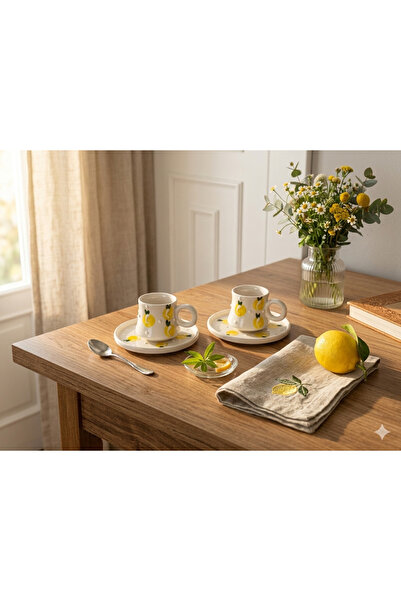 Mikro Hediyelik Meyve Desenli El Yapımı Seramik Türk Kahve Fincanı Espresso –...