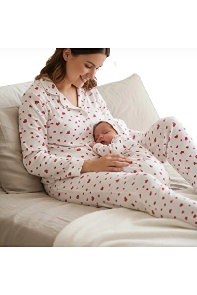 BEGONYA BEBECE KIDS Mother and Baby Pajama Set Newborn Baby Mother Pajama Set